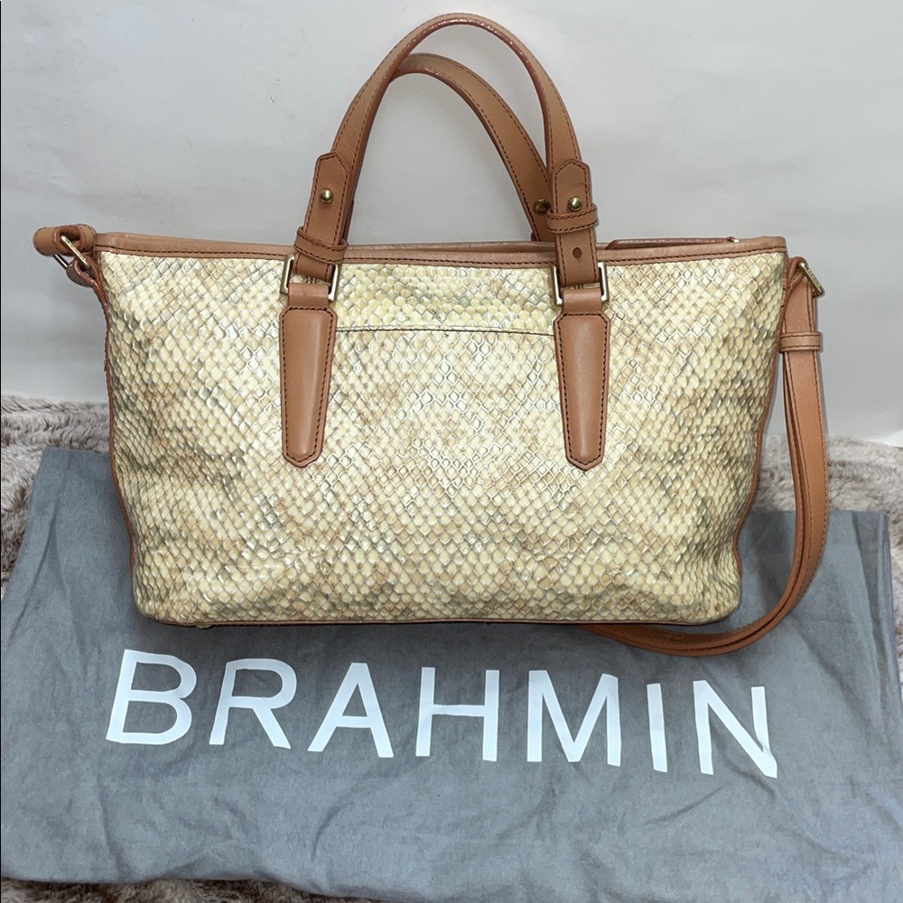 Brahmin Snake Skin Embossed Satchel - Picture 2 of 16